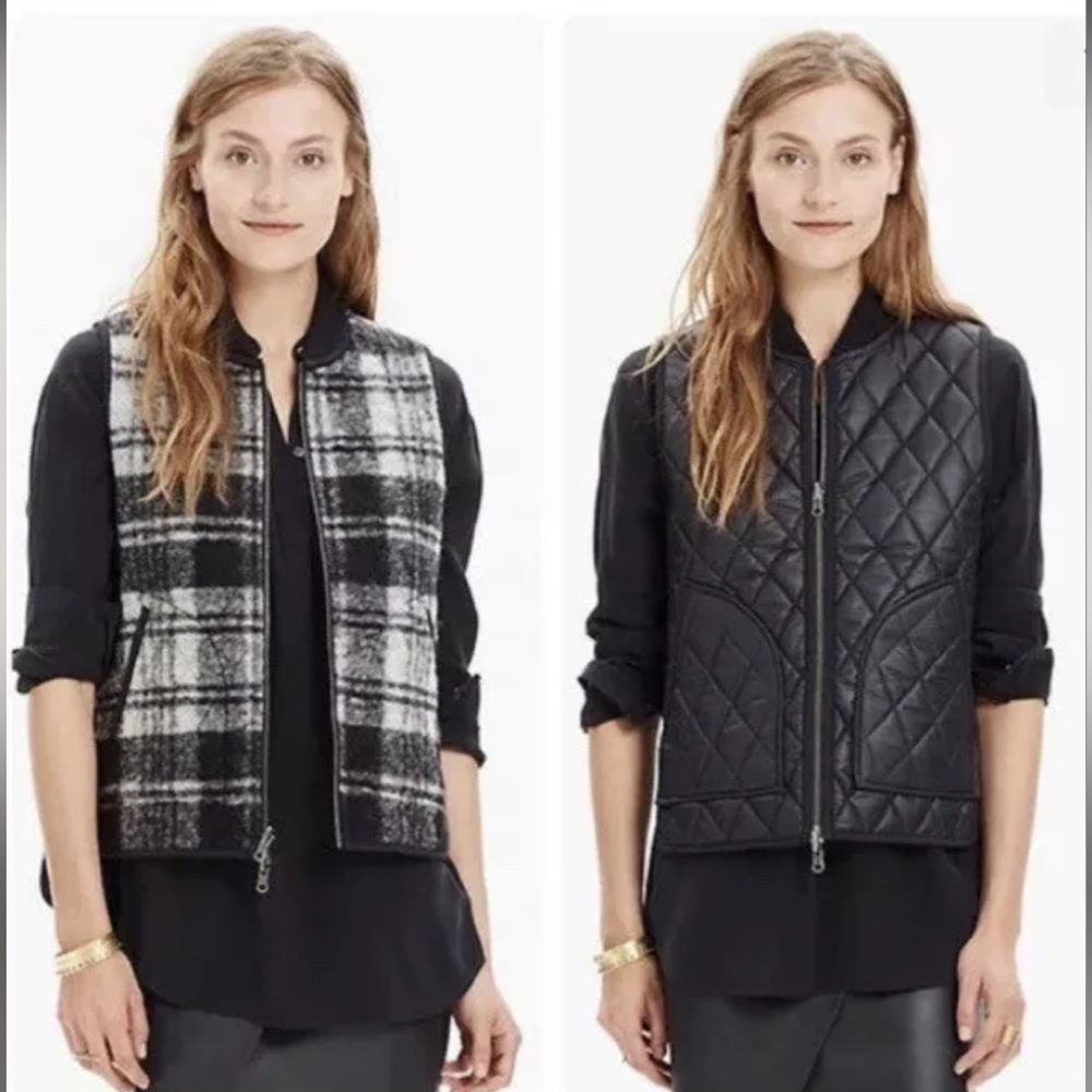 Madewell Reversible Copeland Quilted Plaid Vest - Small